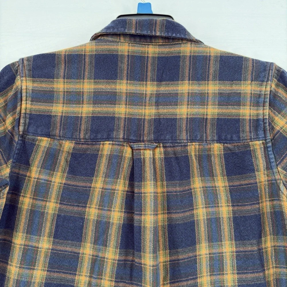 Toad & Co Shirt Mens Earle Blue Multi‎ Flannel Plaid Button Up Pockets Small